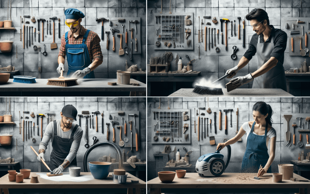 4 formas de eliminar el polvo y la suciedad de las superficies de trabajo en un taller