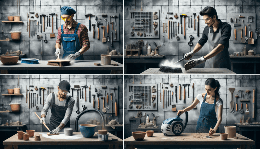 4 formas de eliminar el polvo y la suciedad de las superficies de trabajo en un taller