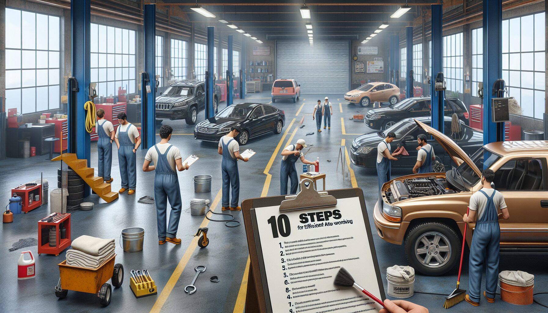 10 pasos para una limpieza eficiente en talleres automotrices