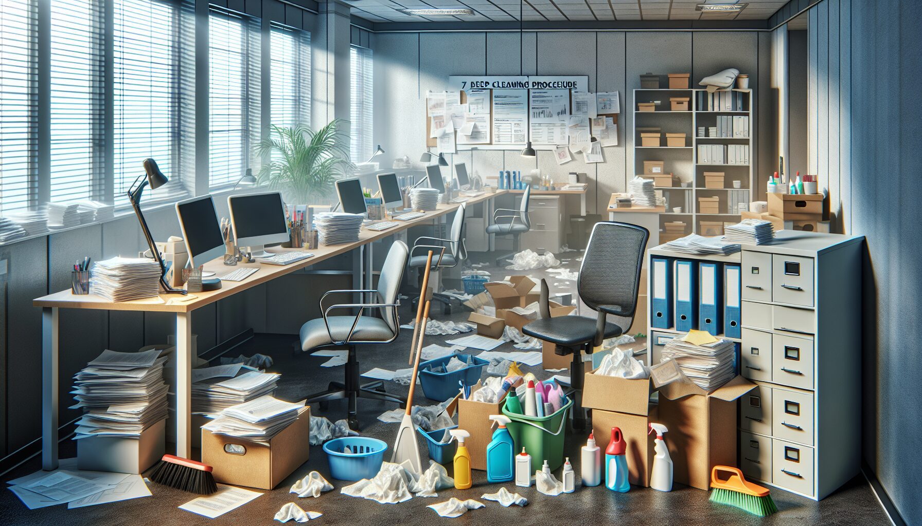 Cómo realizar una limpieza profunda en oficinas afectadas por el Síndrome de Diógenes en 7 pasos