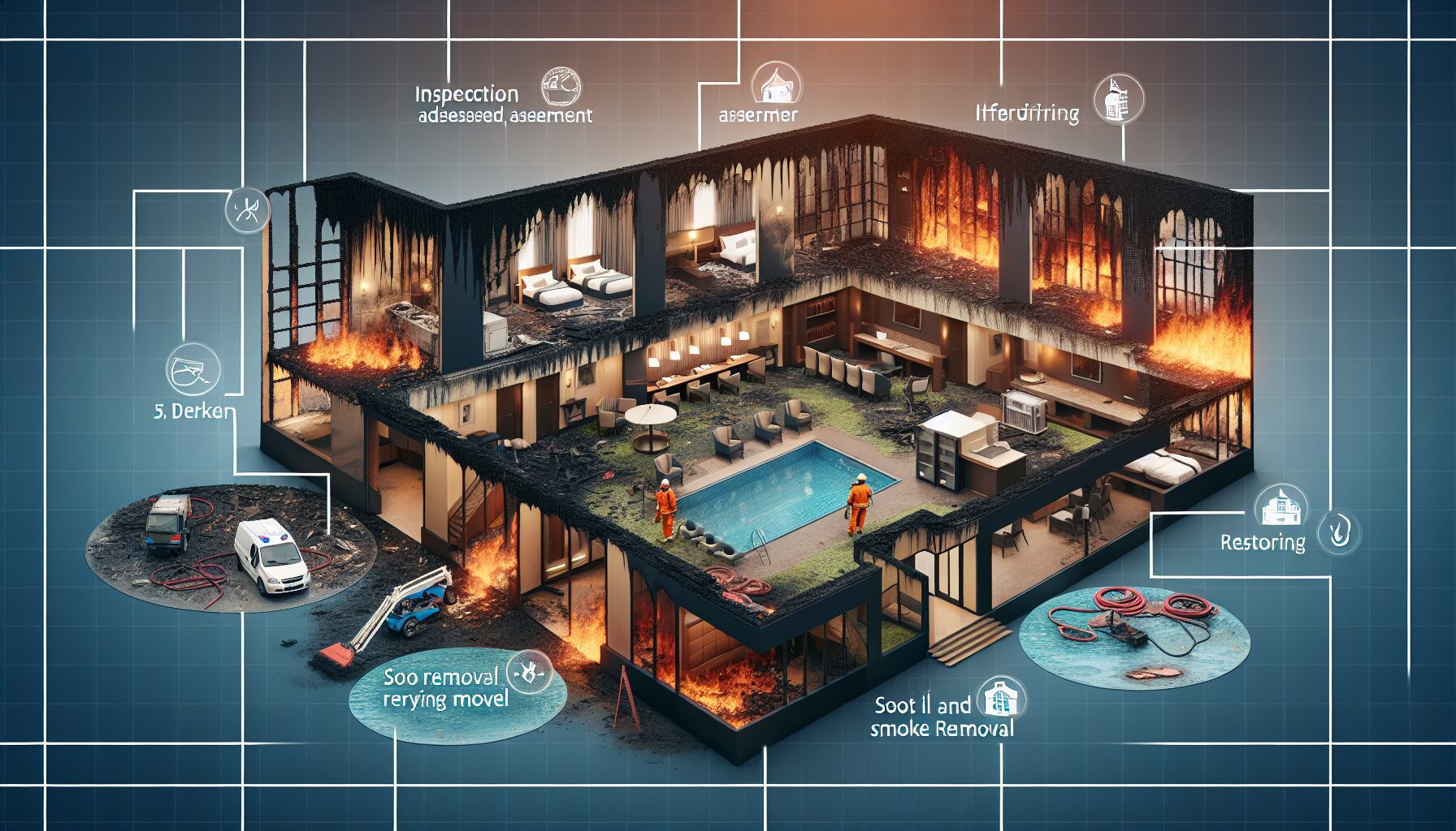 4 pasos para una limpieza profunda de un hotel tras un incendio